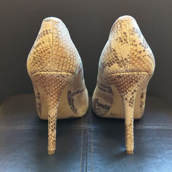 INC International Concepts Snakeskin Print Leather High Heels - Picture 3 of 4